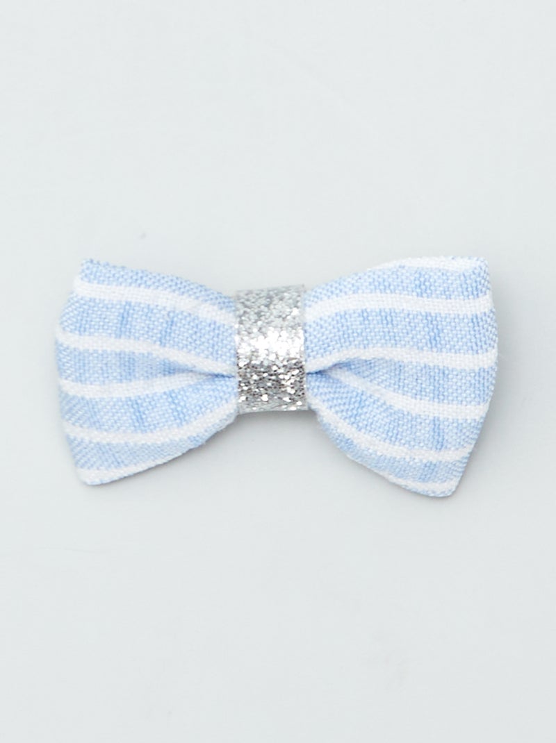 Lote de 3 ganchos crocodilo com laço AZUL - Kiabi