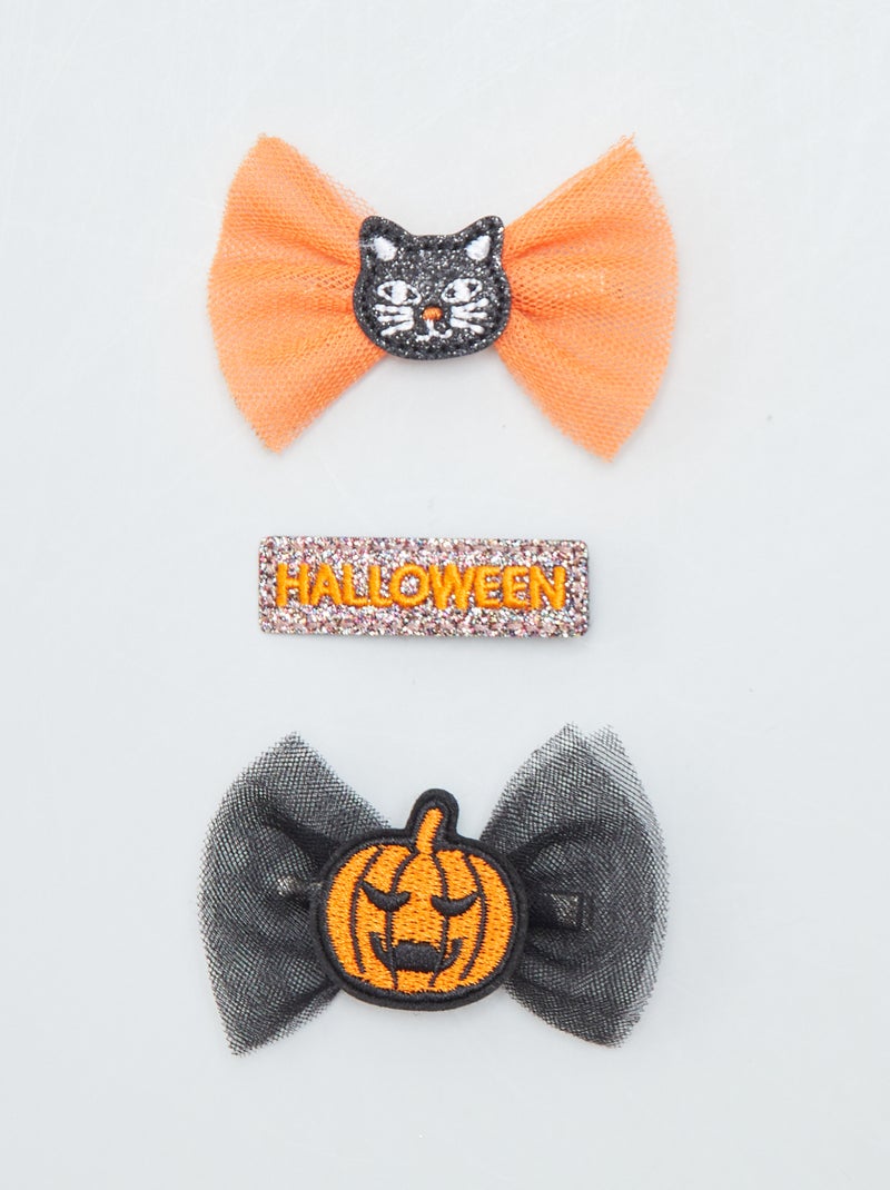 Lote de 3 ganchos de fantasia para o cabelo  Halloween PRETO - Kiabi