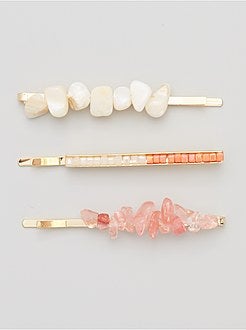 Lote de 3 ganchos joias com pedras - Kiabi