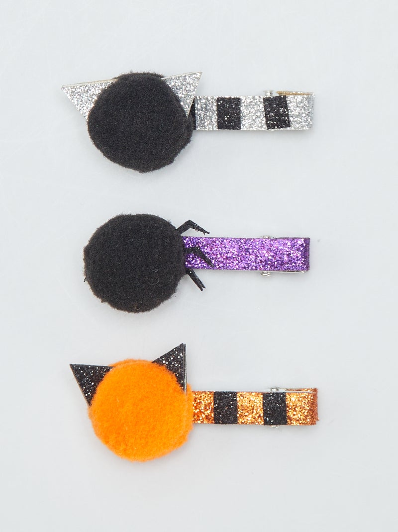 Lote de 3 ganchos para cabelo - Halloween PRETO - Kiabi
