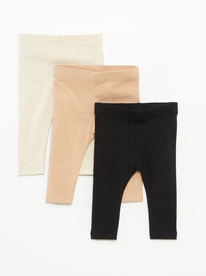 Lote de 3 leggings compridas Castanho - Kiabi