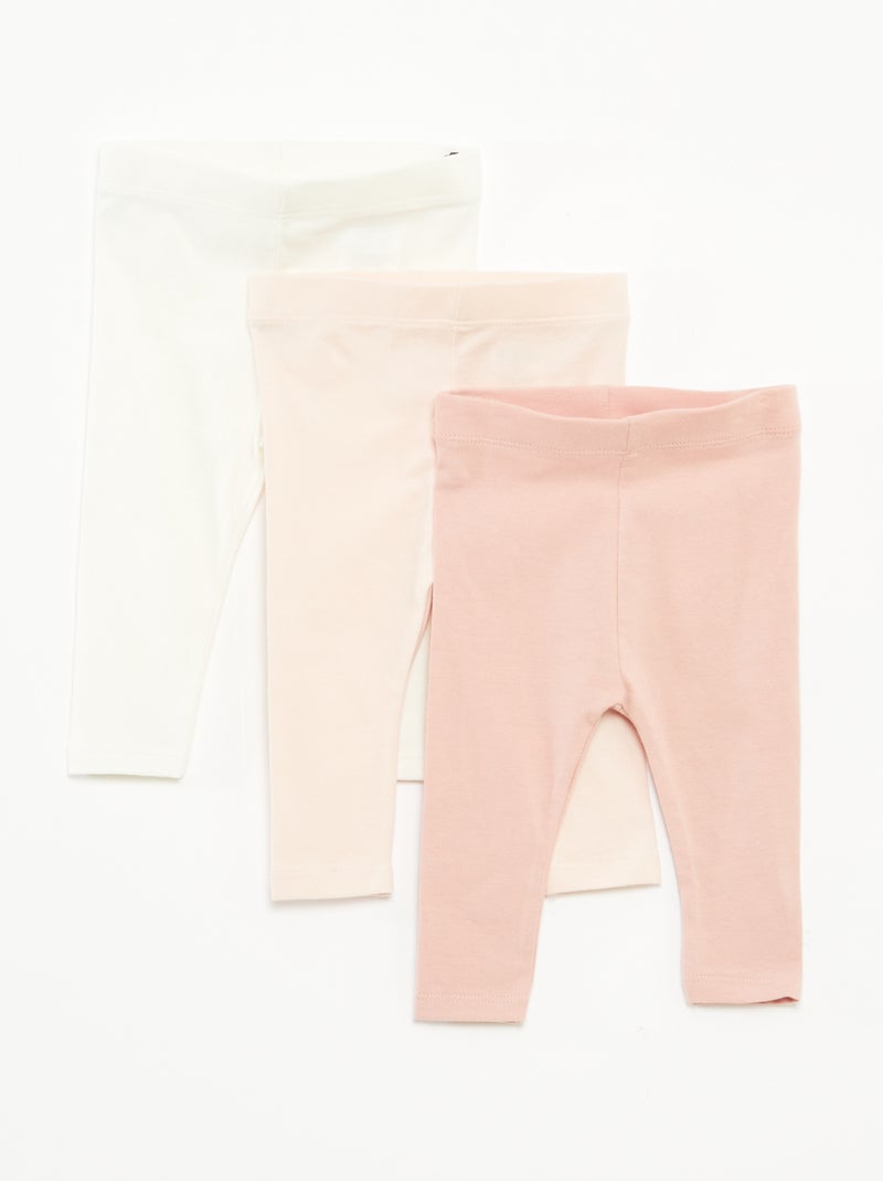 Lote de 3 leggings compridas Rosa - Kiabi