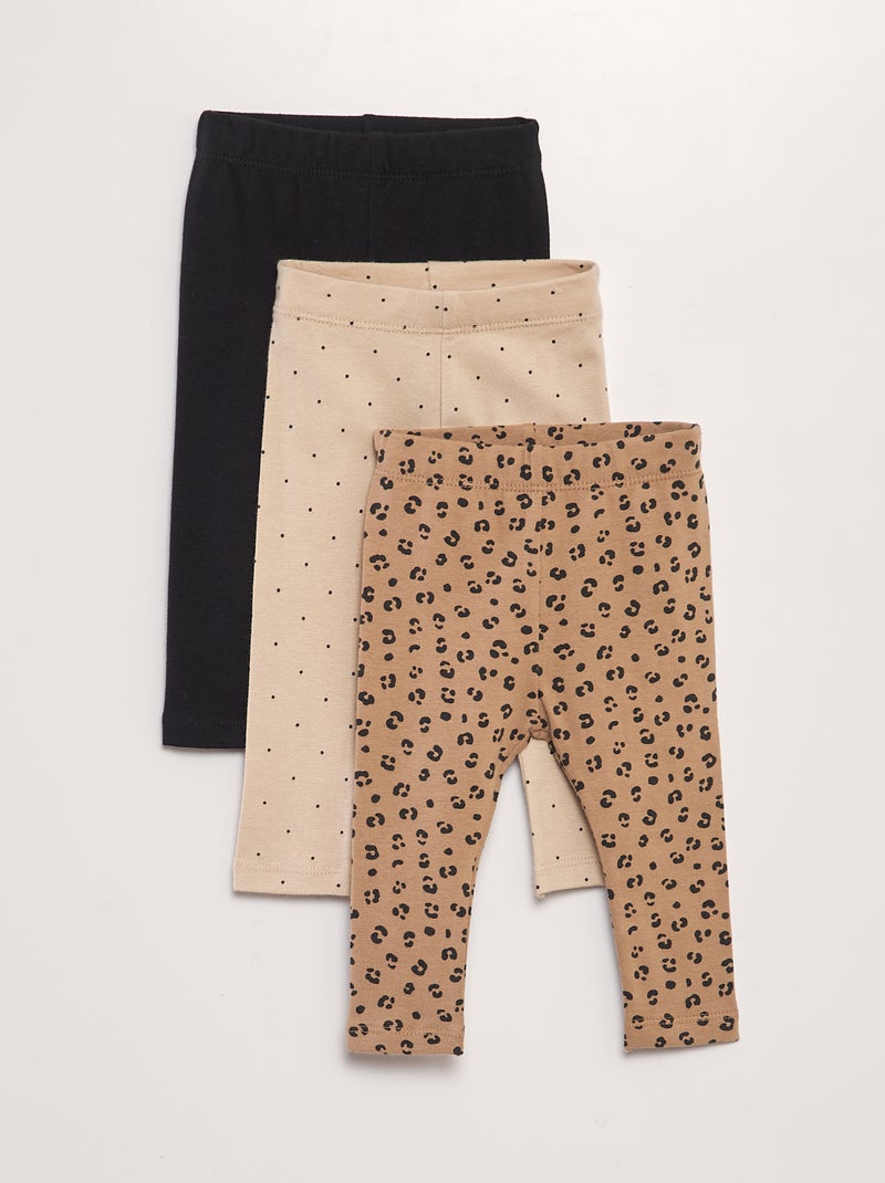 Lote de 3 leggings em jersey BEGE - Kiabi