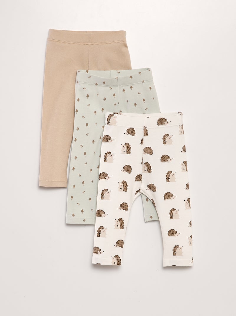 Lote de 3 leggings em jersey BRANCO - Kiabi