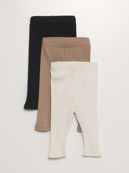 Lote de 3 leggings nervuradas - Kiabi