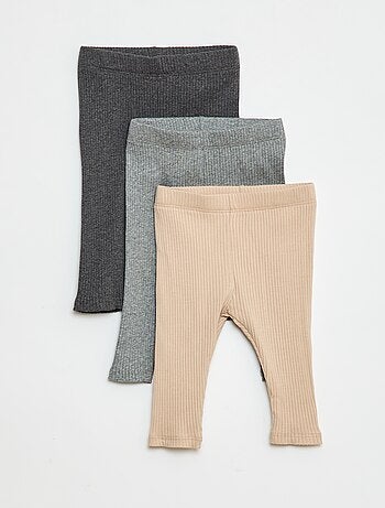 Lote de 3 leggings nervuradas
