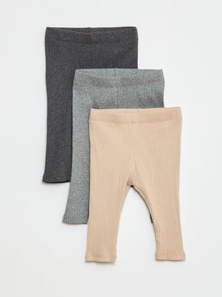 Lote de 3 leggings nervuradas