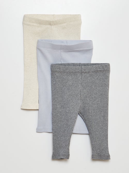 Lote de 3 leggings nervuradas - Kiabi