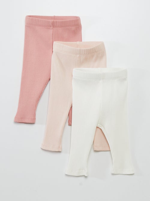 Lote de 3 leggings nervuradas - Kiabi