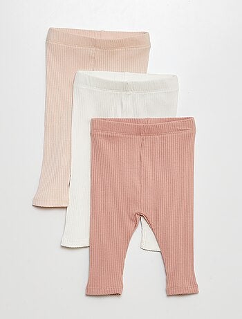 Lote de 3 leggings nervuradas