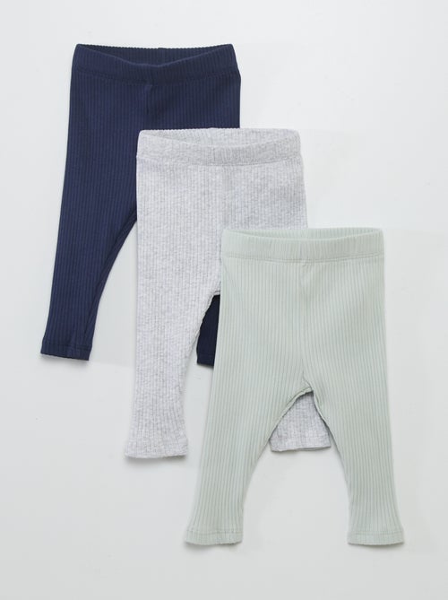 Lote de 3 leggings nervuradas - Kiabi
