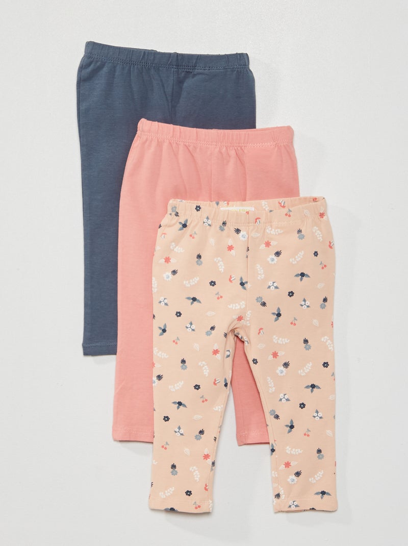 Lote de 3 leggings Rosa - Kiabi