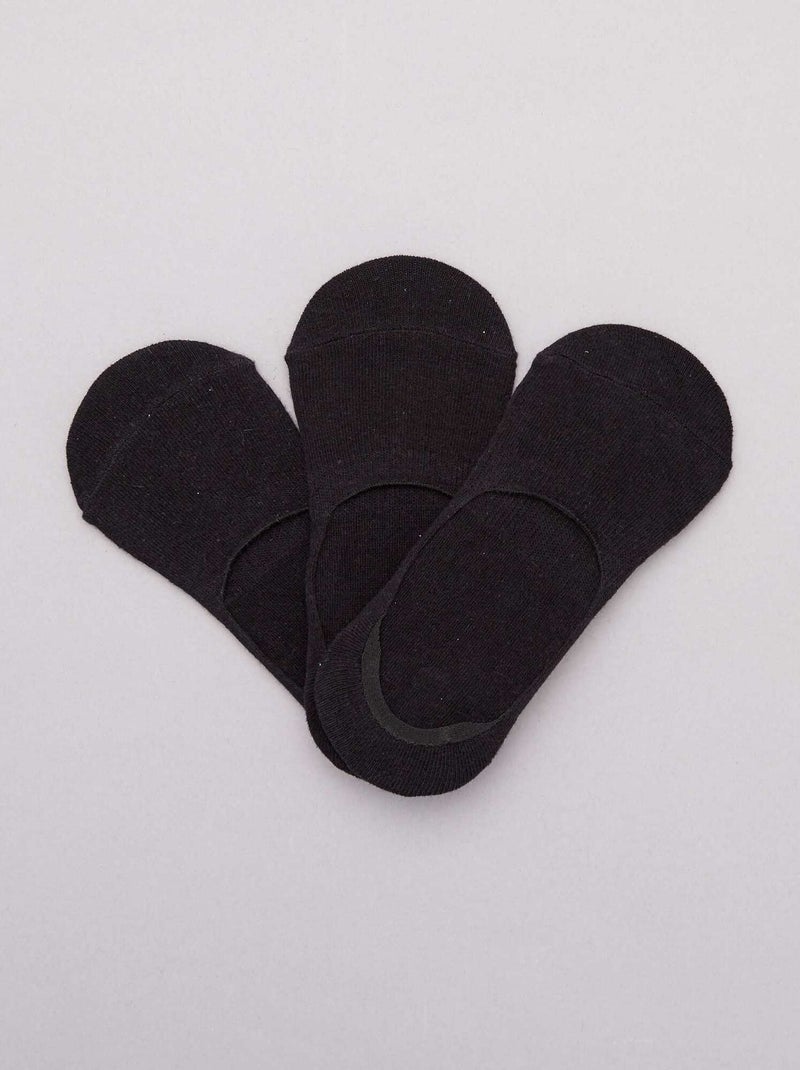Lote de 3 meias curtas Preto - Kiabi