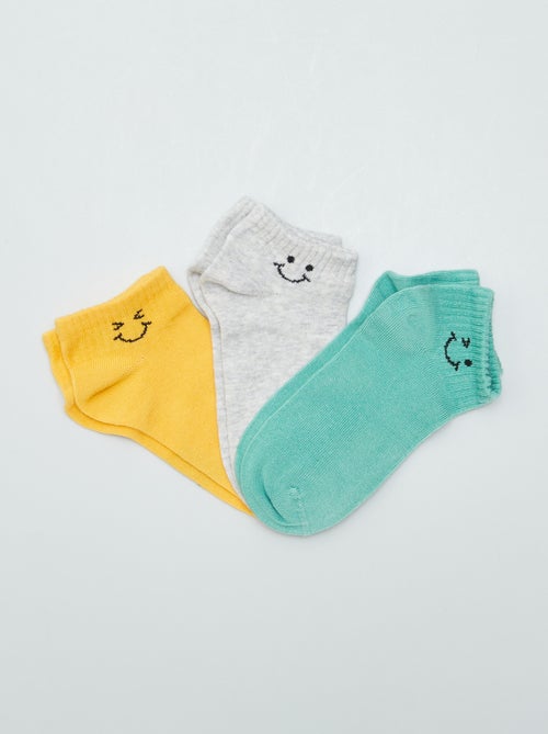 Lote de 3 meias invisíveis com smiley - Kiabi