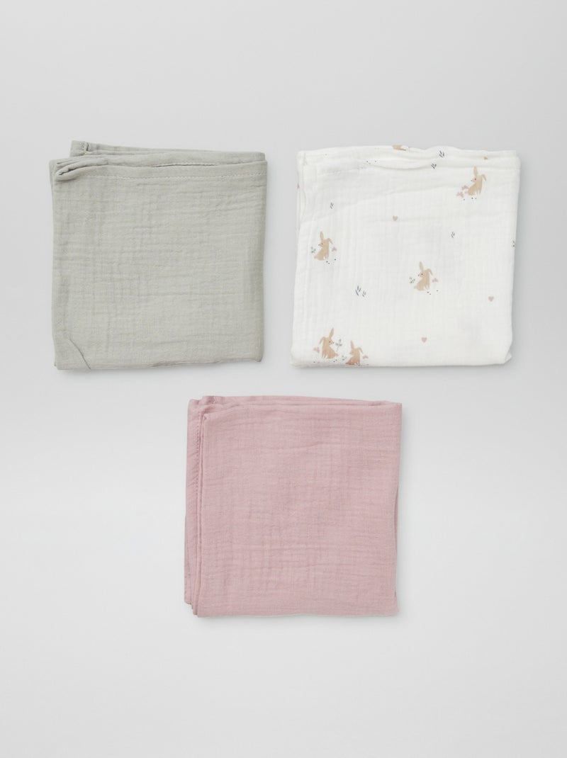 Lote de 3 mudas estampadas BRANCO - Kiabi