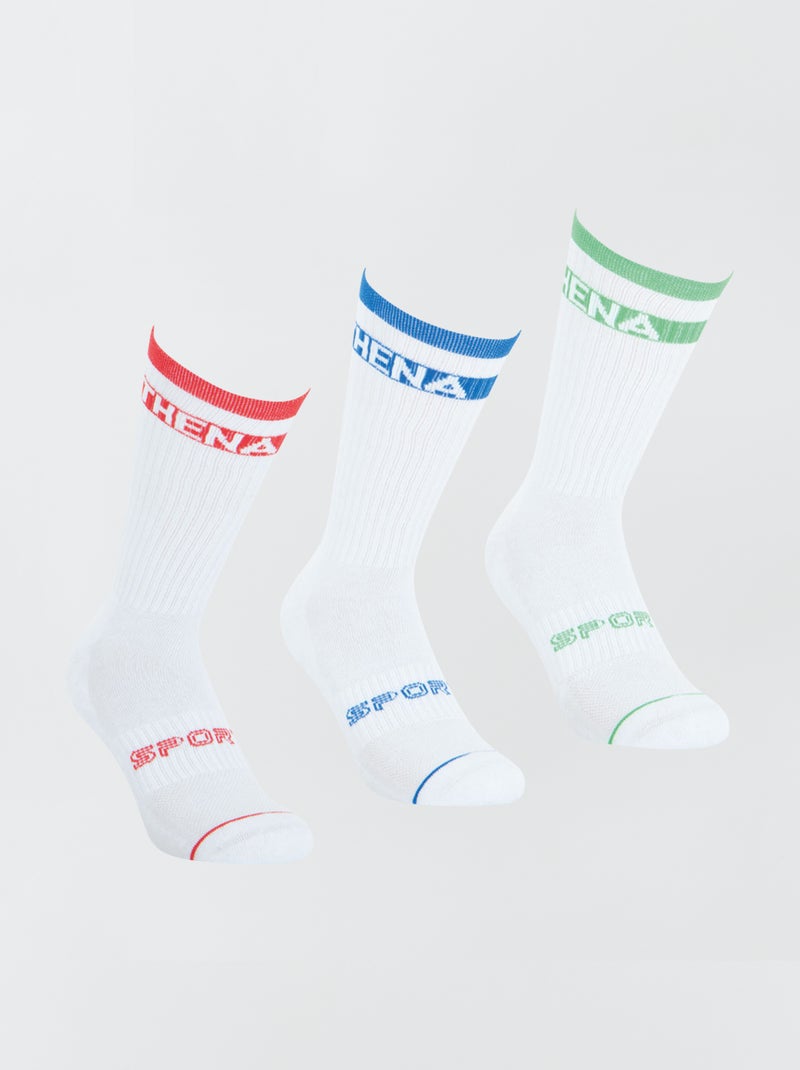 Lote de 3 paires de meias semi-altas 'Athena' BRANCO - Kiabi