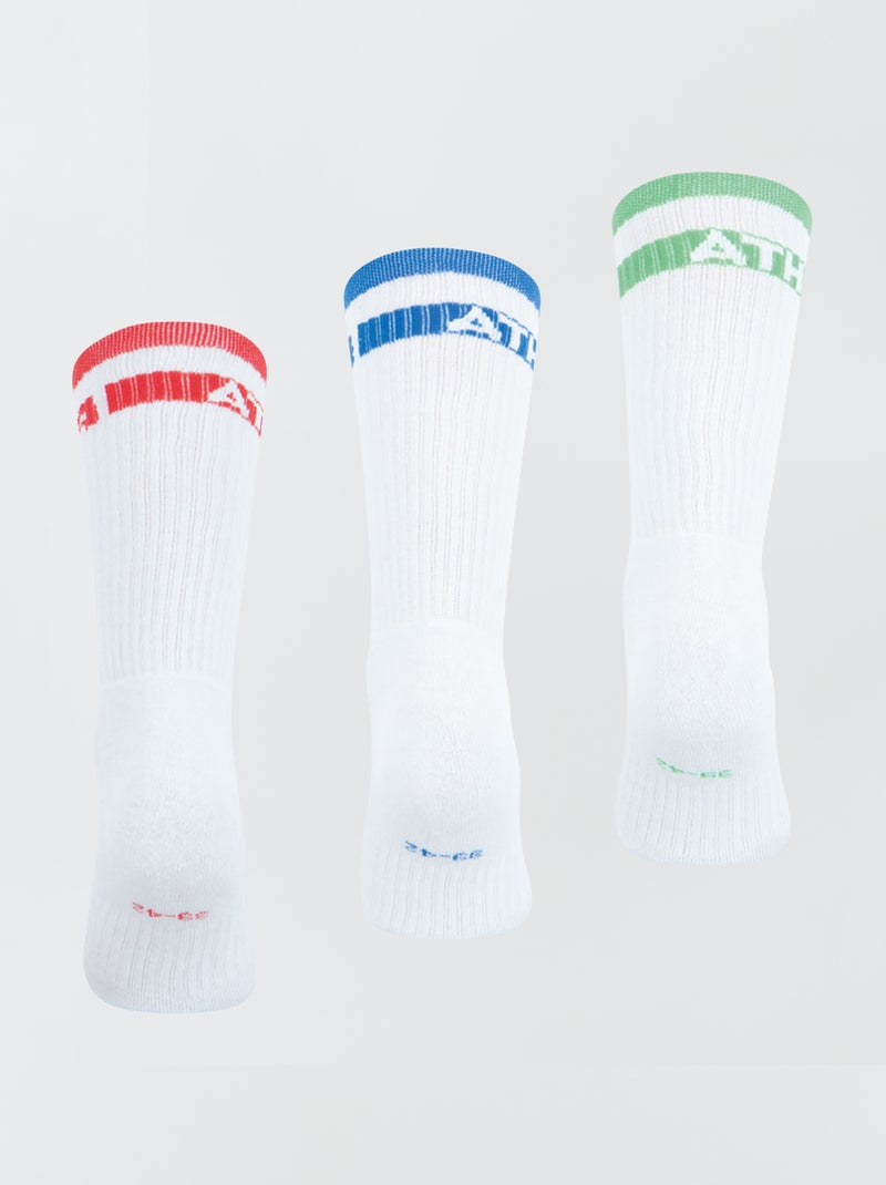 Lote de 3 paires de meias semi-altas 'Athena' BRANCO - Kiabi