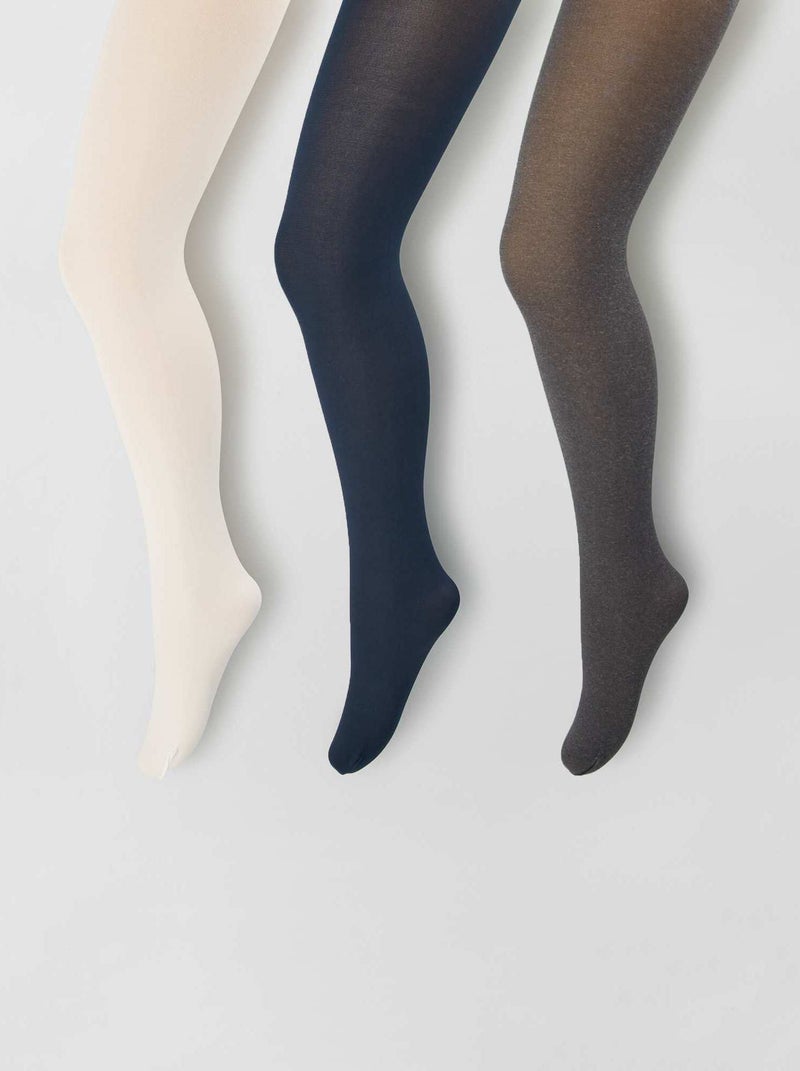 Lote de 3 pares de collants CINZA - Kiabi