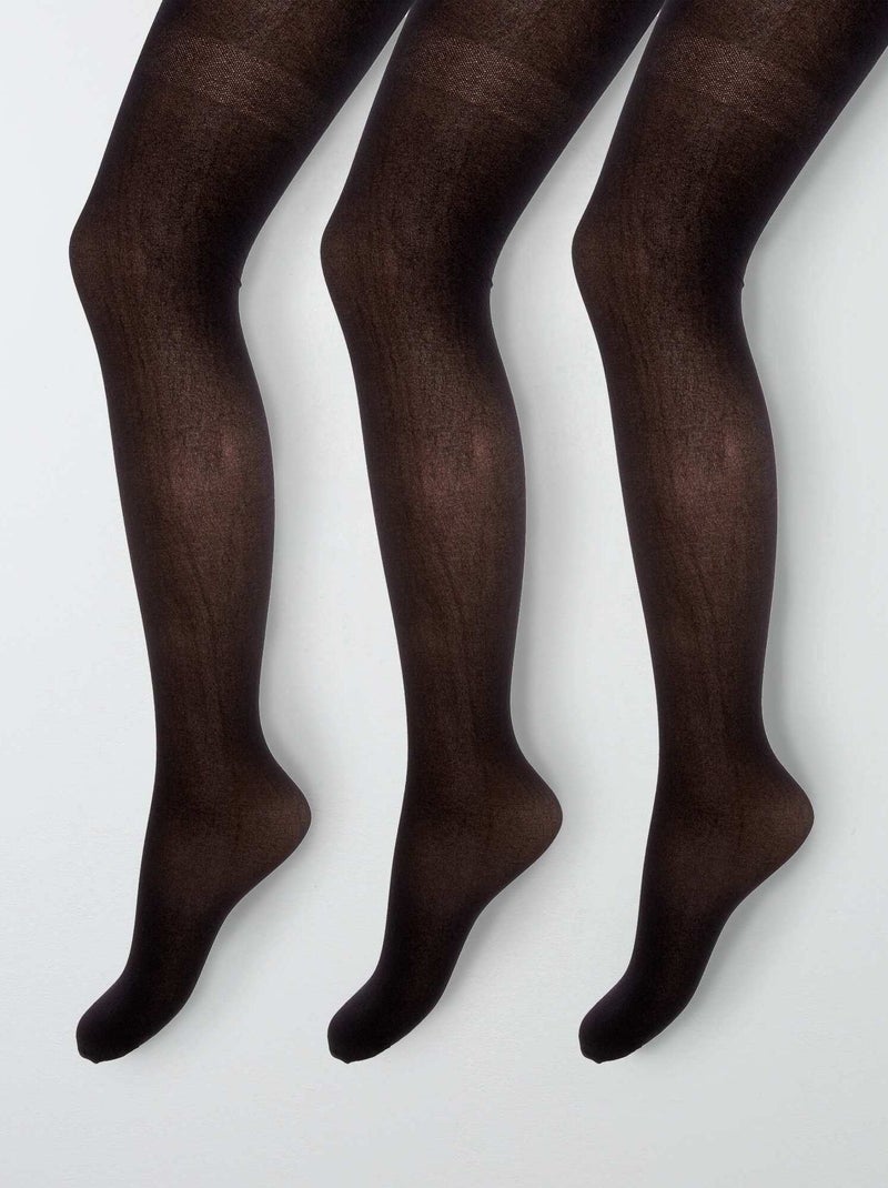 Lote de 3 pares de collants Preto - Kiabi
