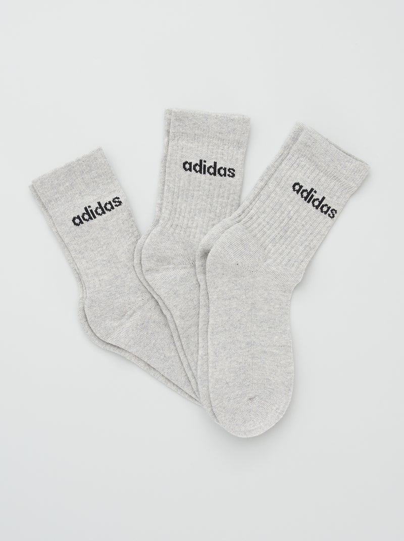 Lote de 3 pares de meias 'adidas' Cinza - Kiabi
