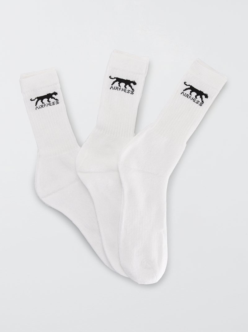 Lote de 3 pares de meias 'Airness' Branco - Kiabi