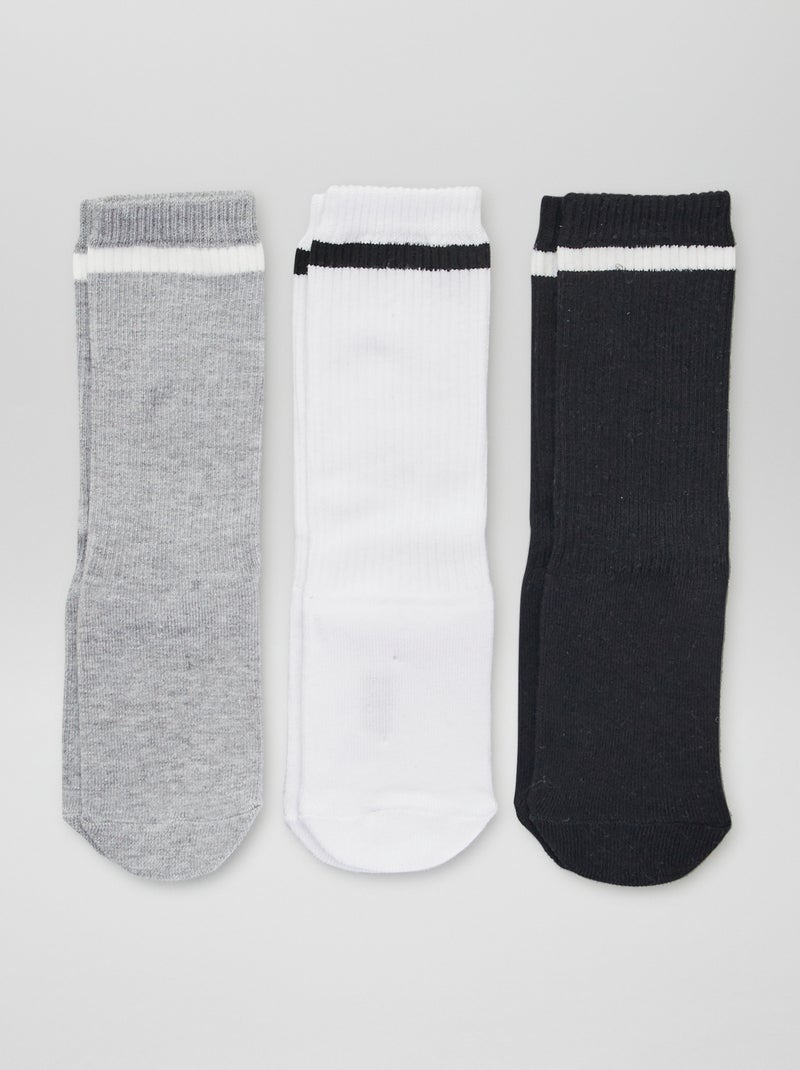 Lote de 3 pares de meias altas de desporto BRANCO - Kiabi