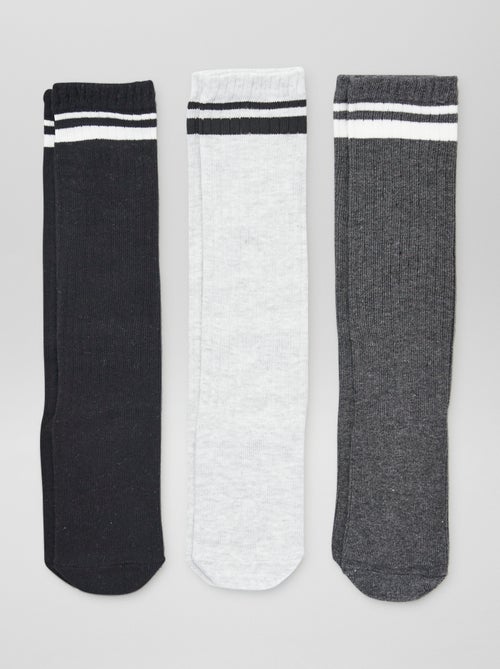Lote de 3 pares de meias altas de desporto - Kiabi