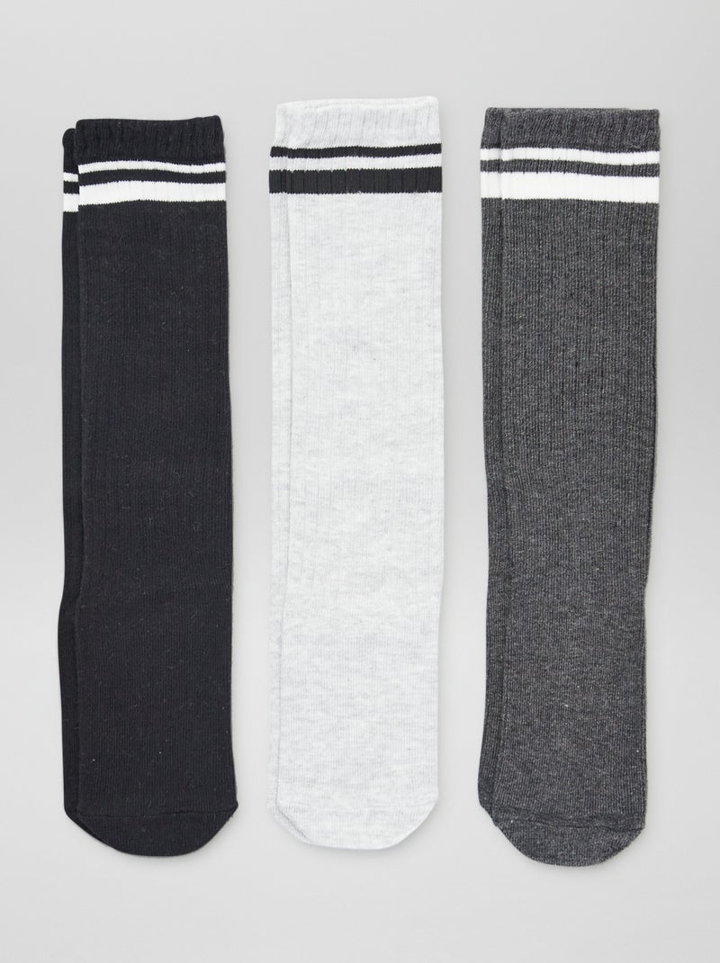 Lote de 3 pares de meias altas de desporto CINZA - Kiabi