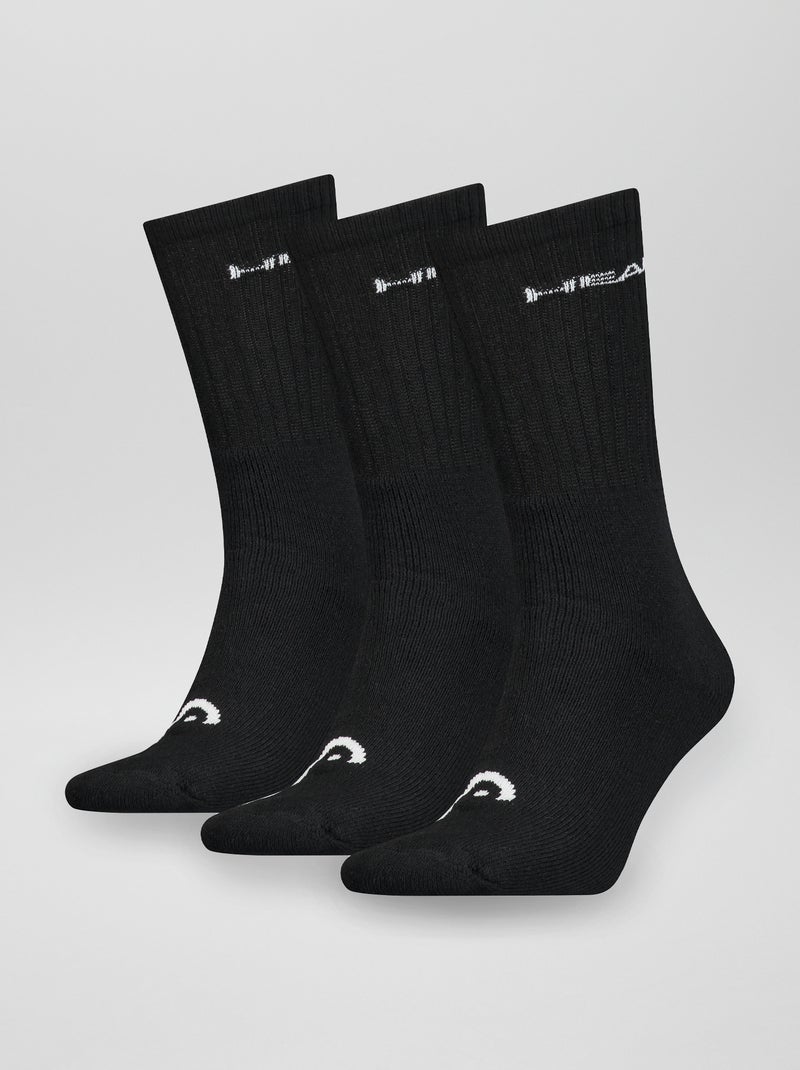 Lote de 3 pares de meias altas Preto - Kiabi