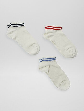Lote de 3 pares de meias às riscas