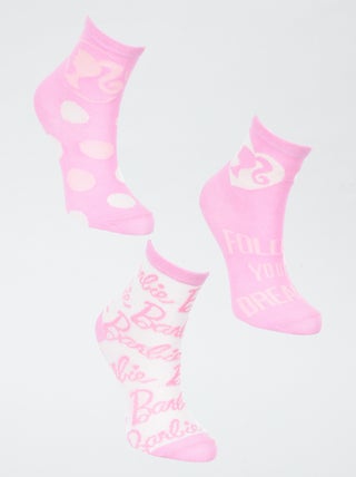 Lote de 3 pares de meias 'Barbie'