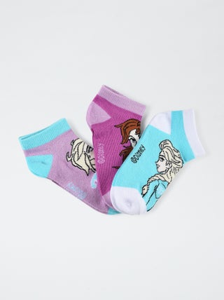 Lote de 3 pares de meias cano raso 'Frozen'