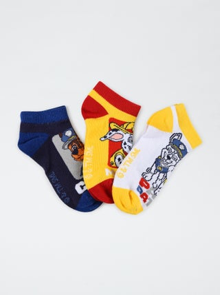 Lote de 3 pares de meias cano raso 'Patrulha Pata'