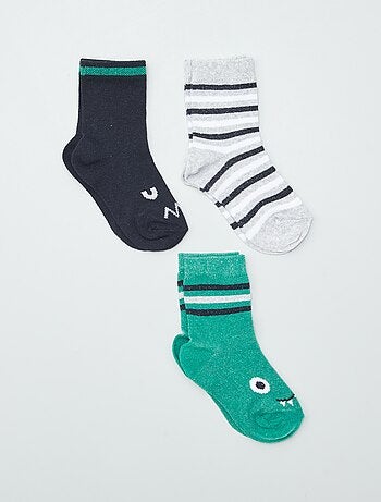 Lote de 3 pares de meias coloridas