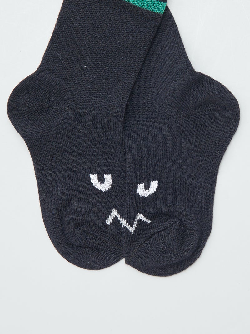 Lote de 3 pares de meias coloridas AZUL - Kiabi