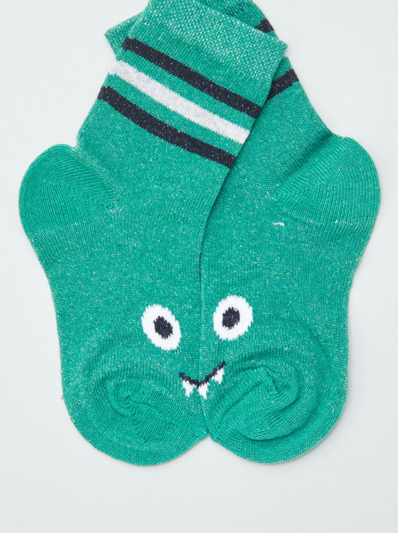 Lote de 3 pares de meias coloridas AZUL - Kiabi