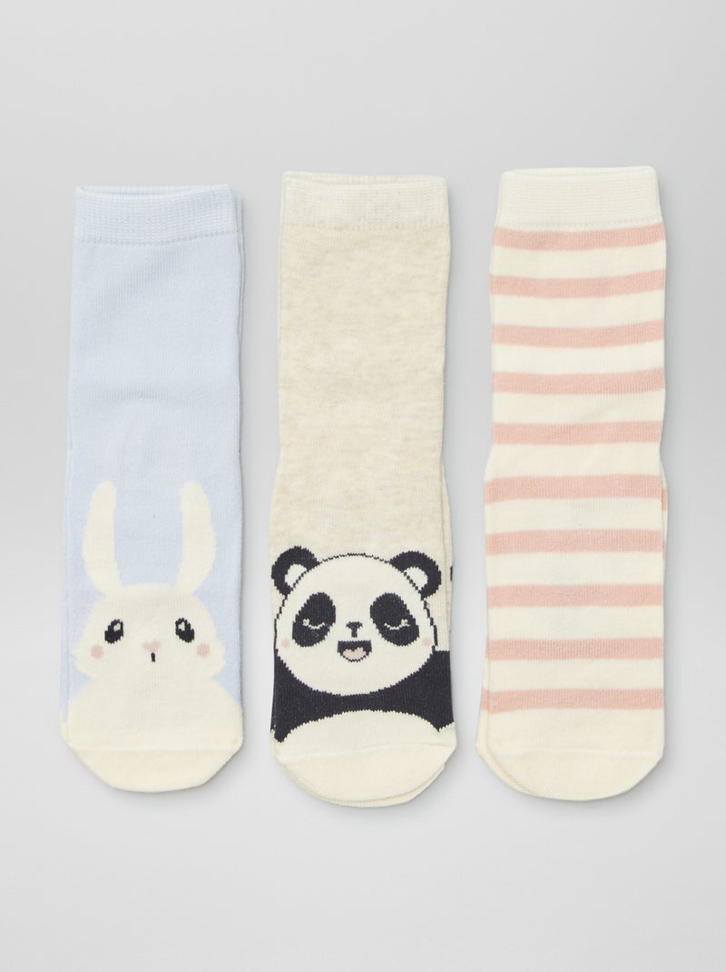 Lote de 3 pares de meias com desenhos AZUL - Kiabi