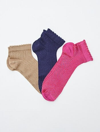 Lote de 3 pares de meias com efeito brilhante
