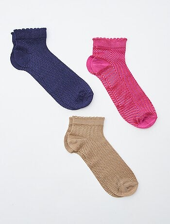 Lote de 3 pares de meias com efeito brilhante