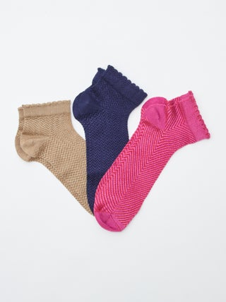 Lote de 3 pares de meias com efeito brilhante