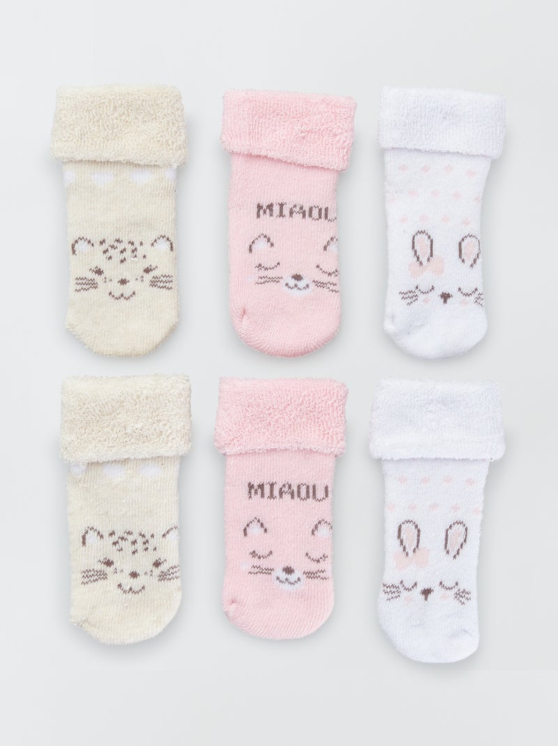 Lote de 3 pares de meias com estampados animais Gato - Kiabi