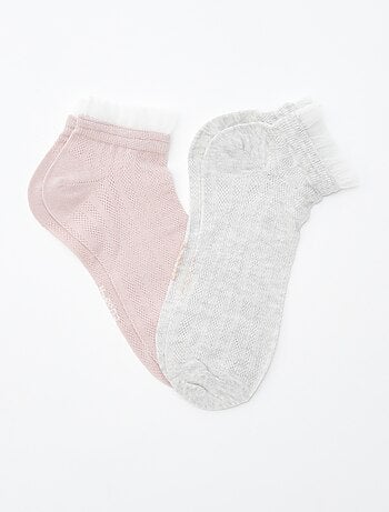 Lote de 3 pares de meias com folhos