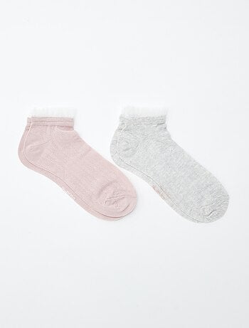Lote de 3 pares de meias com folhos