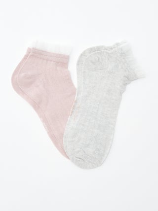Lote de 3 pares de meias com folhos