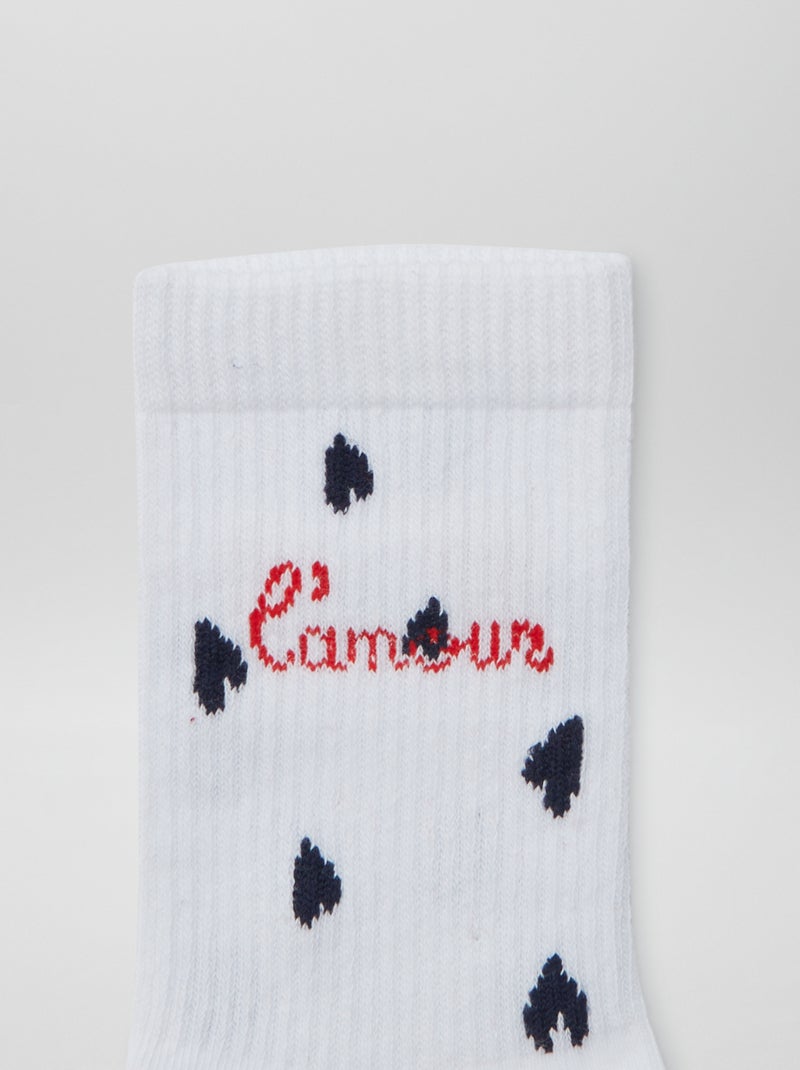 Lote de 3 pares de meias com motivos 'corações' VERMELHO - Kiabi