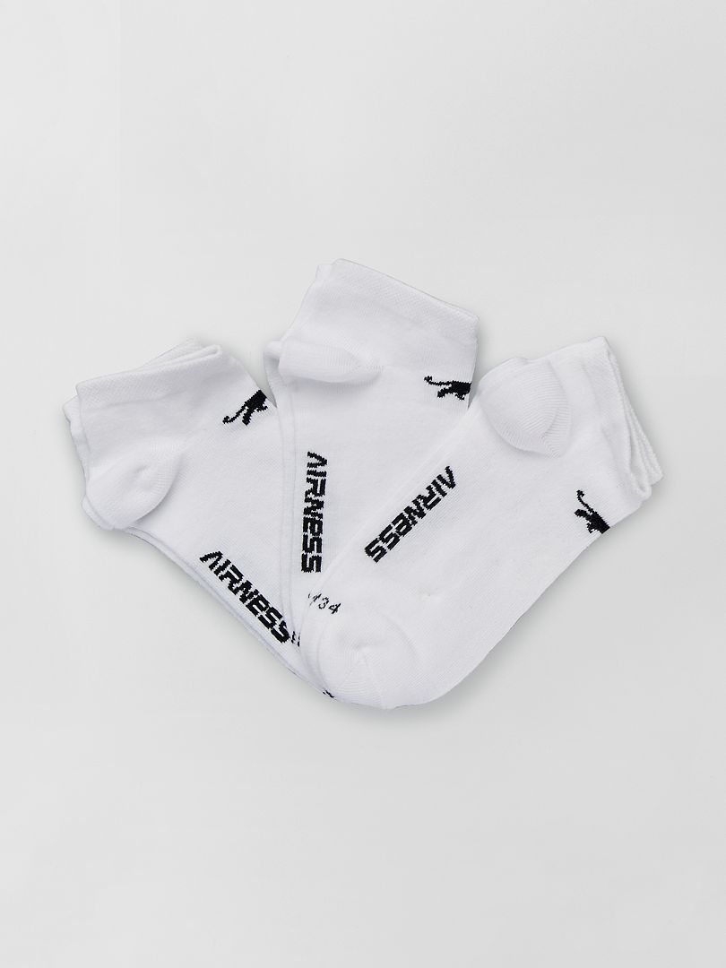 Lote de 3 pares de meias curtas 'Airness' Branco - Kiabi