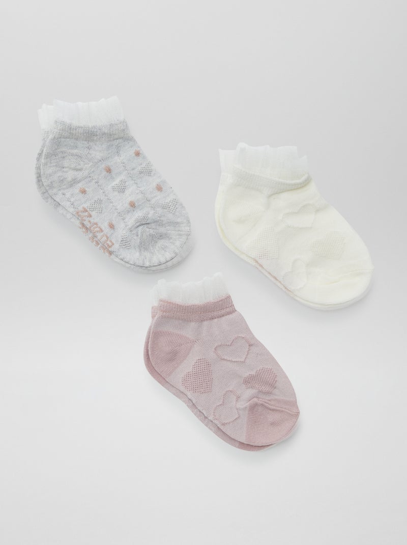 Lote de 3 pares de meias curtas BRANCO - Kiabi