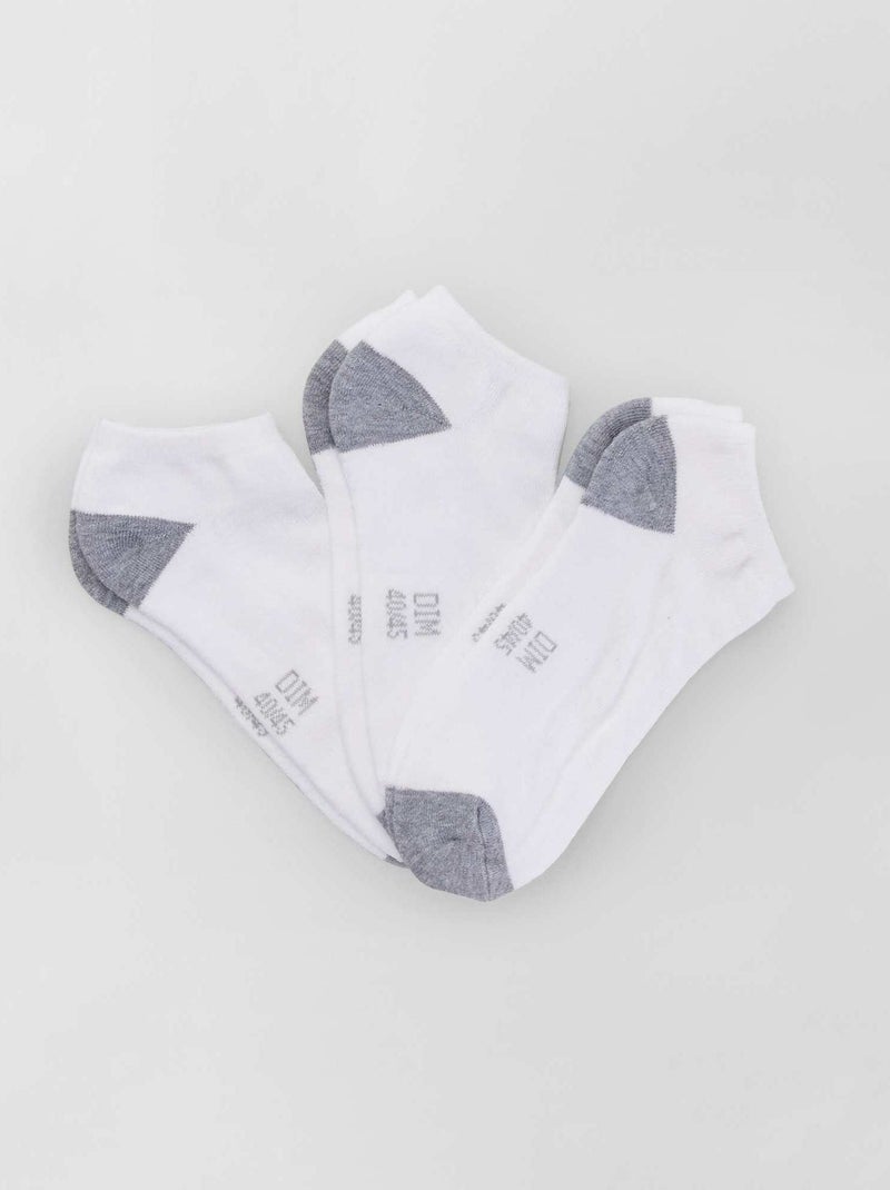 Lote de 3 pares de meias curtas 'DIM' BRANCO - Kiabi