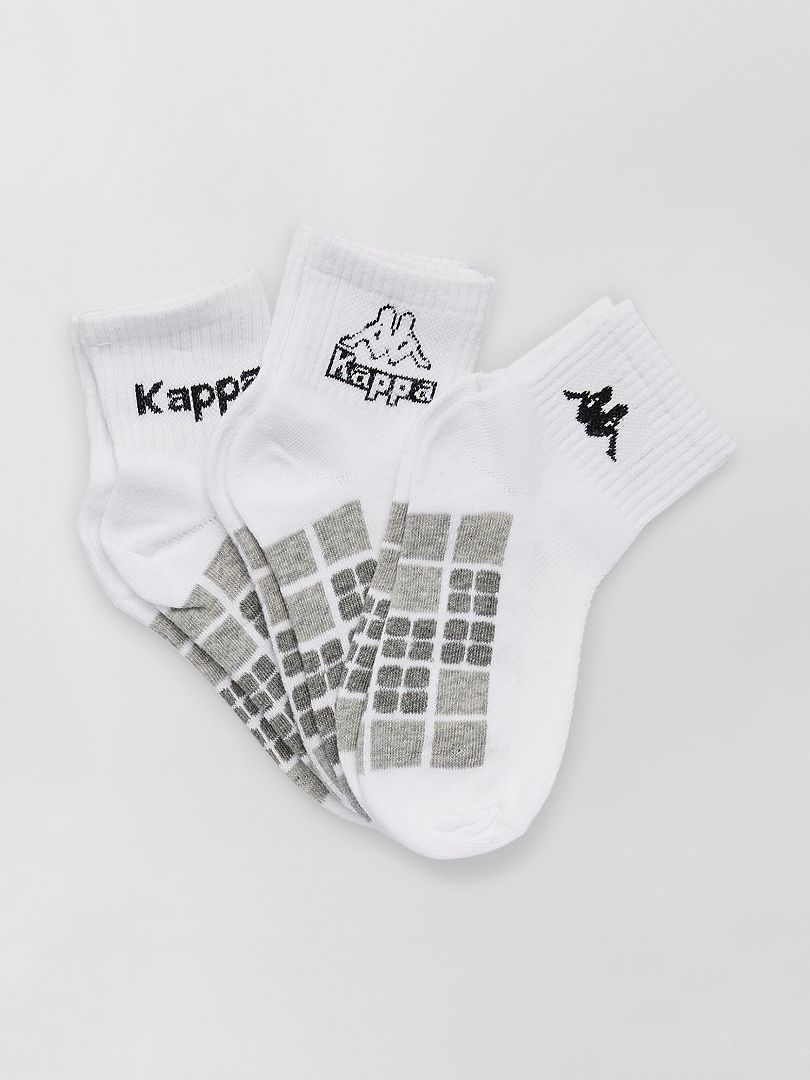 Lote de 3 pares de meias curtas 'Kappa' Branco - Kiabi