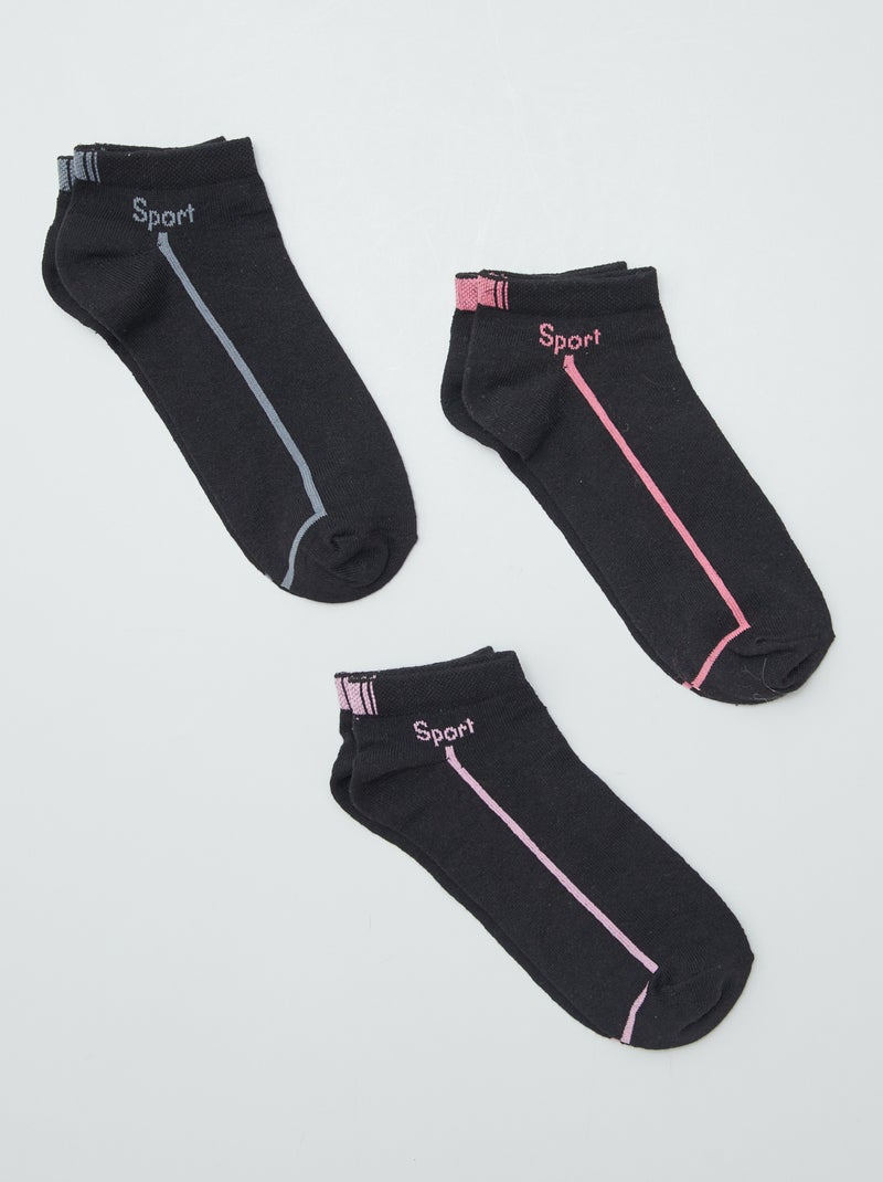 Lote de 3 pares de meias curtas PRETO - Kiabi
